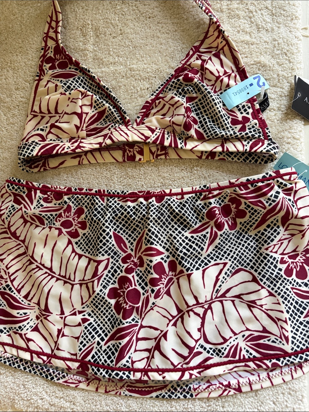 Anne Klein Black, Cream and Crimson Swimsuit